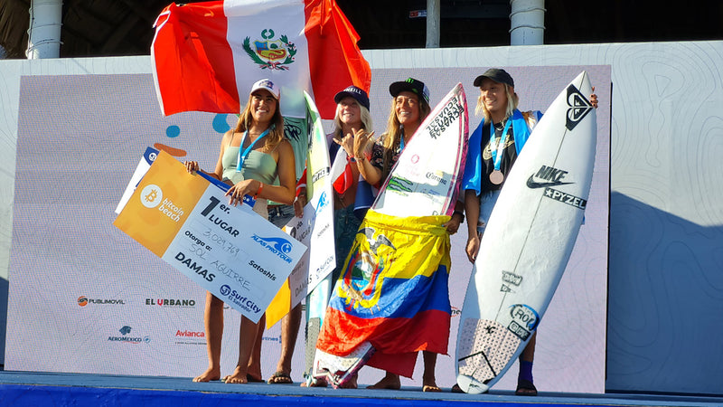 Distribución de premios en efectivo del Surf City ALAS PRO Las Flores 2023.