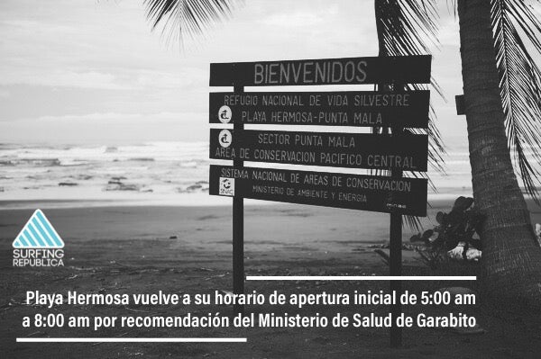 Surfing Costa Rica - Playa Hermosa vuelve a su horario de apertura inicial de 5:00 am a 8:00 am por recomendación del Ministerio de Salud de Garabito