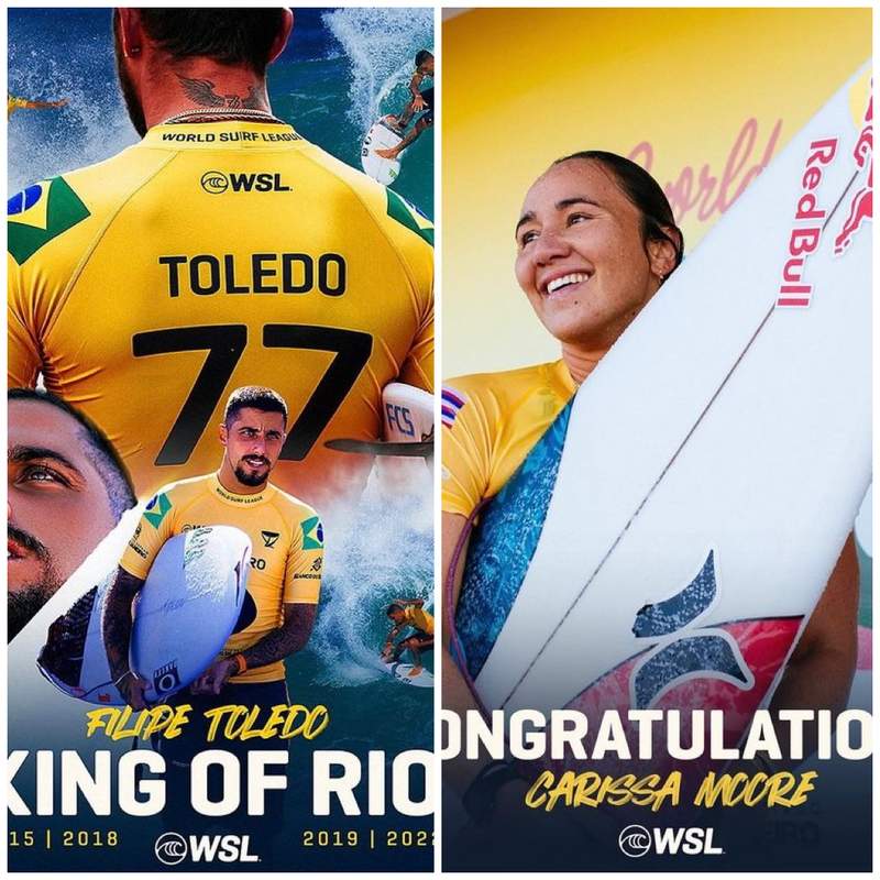Surfing Republica - Filipe Toledo y Carissa Moore ganaron en Rio y se consolidan como los líderes del tour