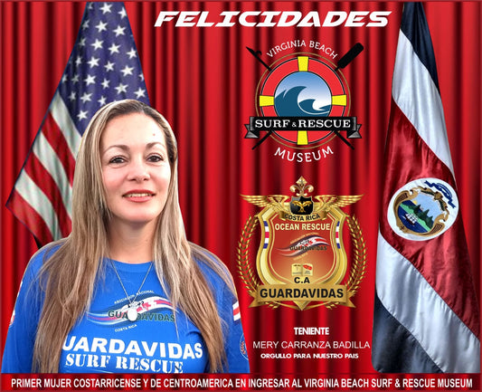 Surfing Costa Rica - Guardavidas tica logra reconocimiento histórico en el museo de Virginia Beach Surf & Rescue