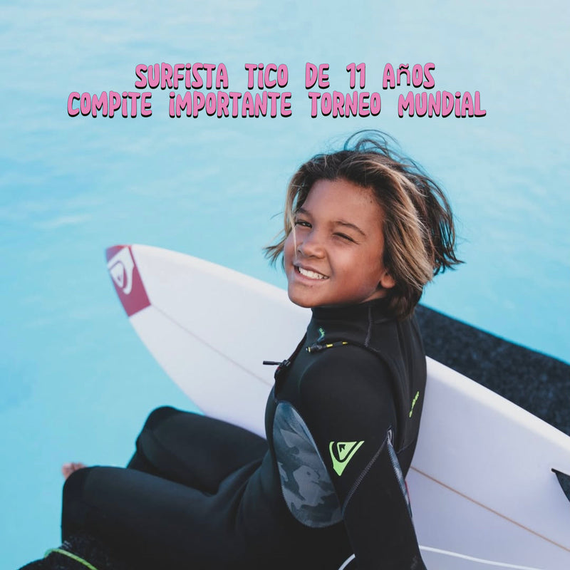 Surfista tico de 11 años compite importante torneo mundial de aéreos