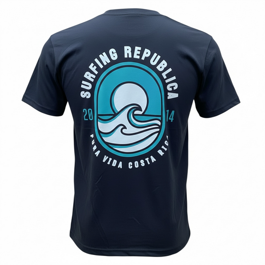 Camiseta negra modelo White Wave