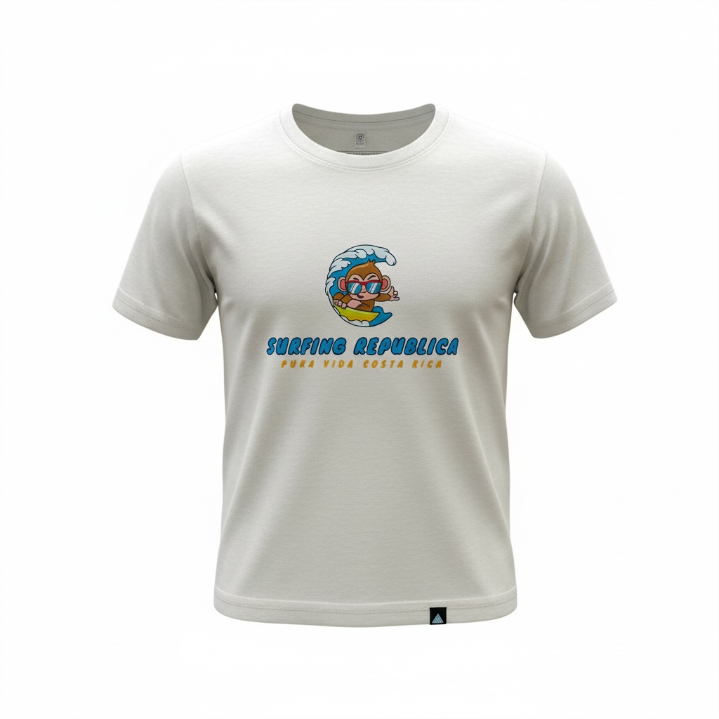 Camiseta blanca niño modelo Surfer Monkey