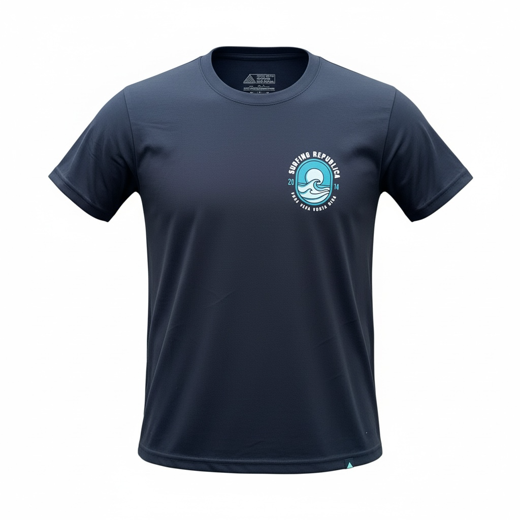 Camiseta negra modelo White Wave
